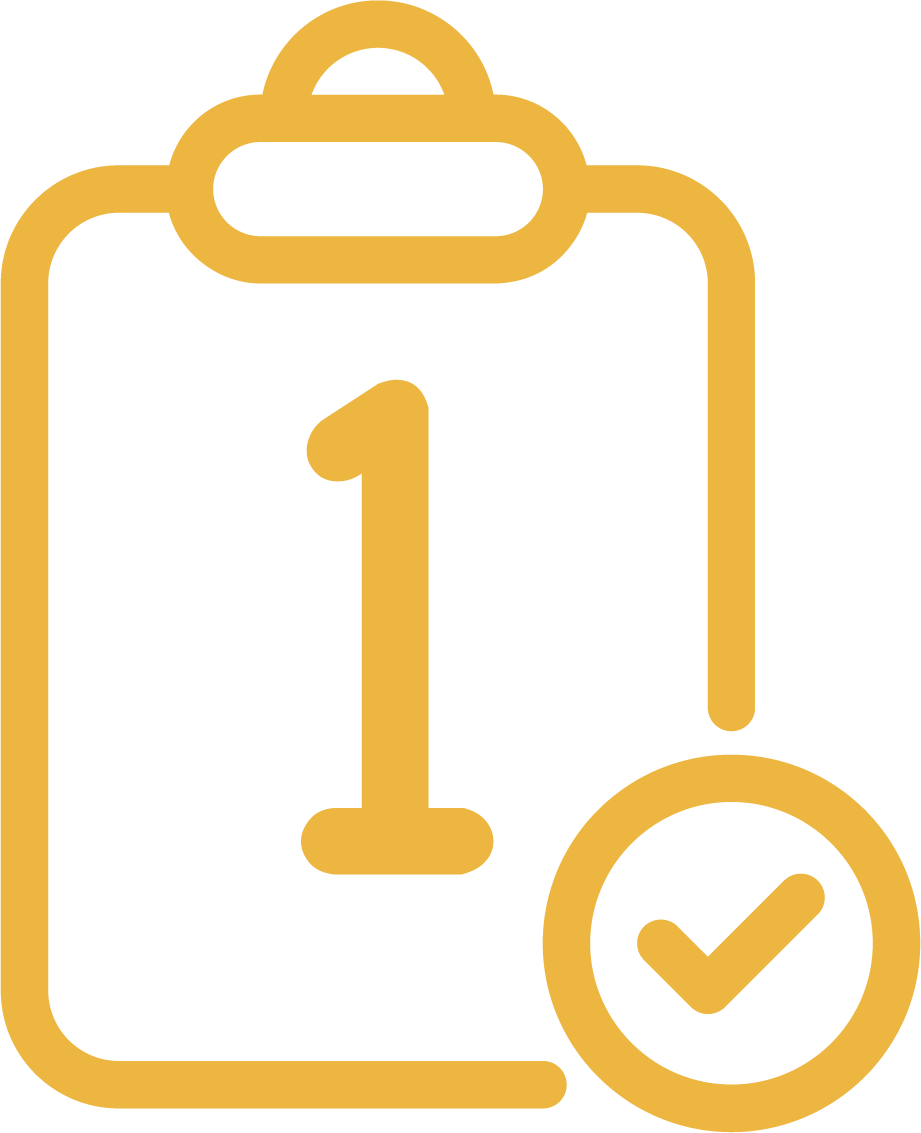 The number one with a check mark